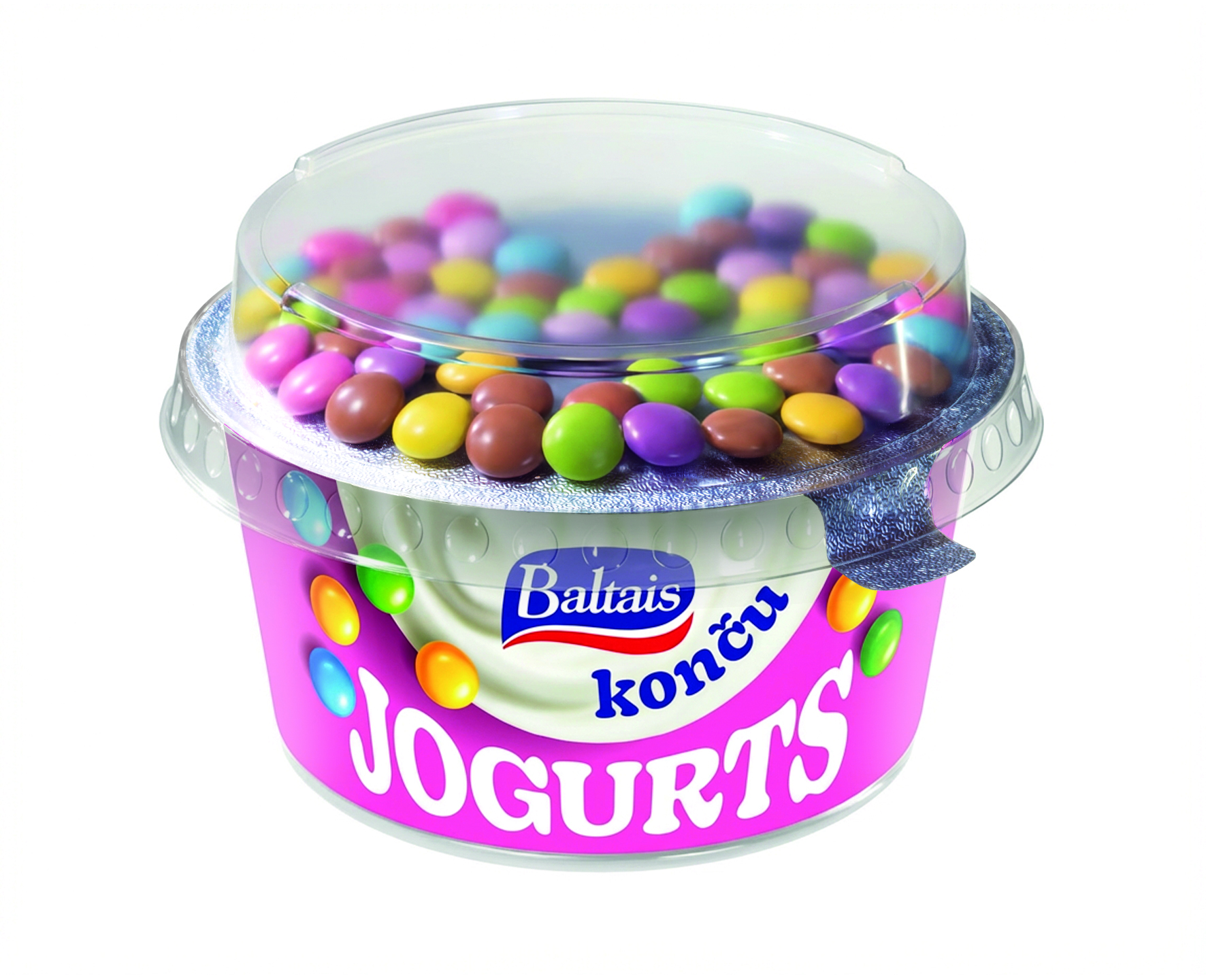 Baltais Jogurts Konču ar šokolādes konfektēm glazūrā, 165g