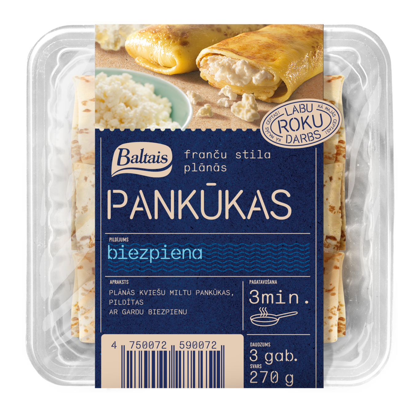 Baltais Pankūkas. Biezpiena, 270g