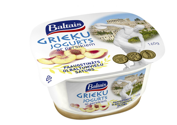 Baltais Grieķu jogurts ar persikiem, 160g