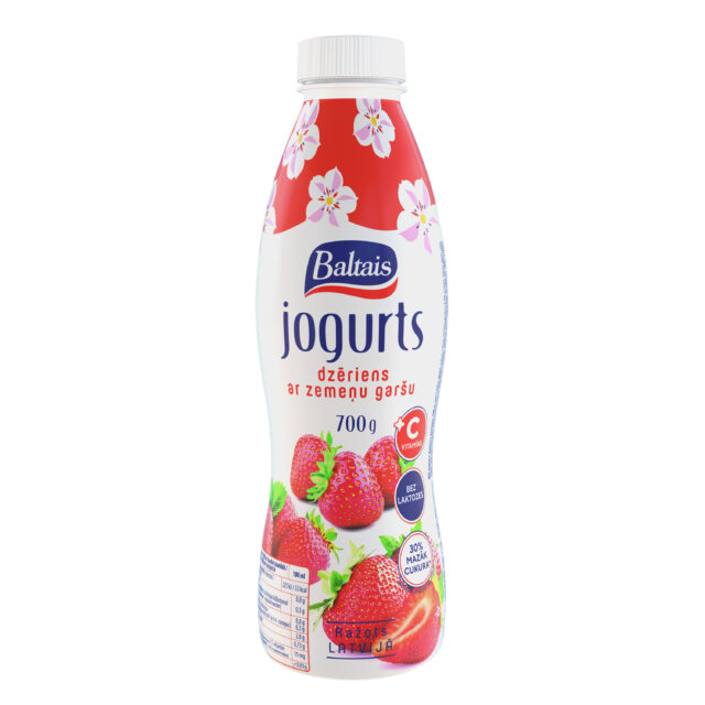 Baltais Jogurta dzēriens. Zemeņu, 0,7l