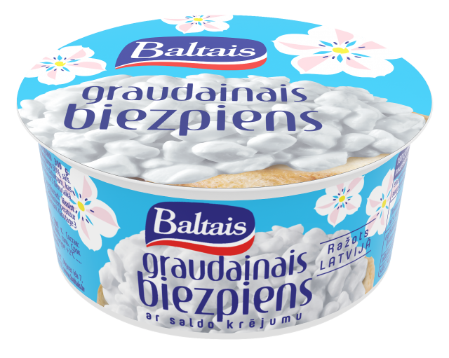 Baltais Graudainais biezpiens ar saldo krējumu, 300g
