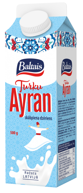 Baltais Skābpiena dzēriens Ayran, 0,5l