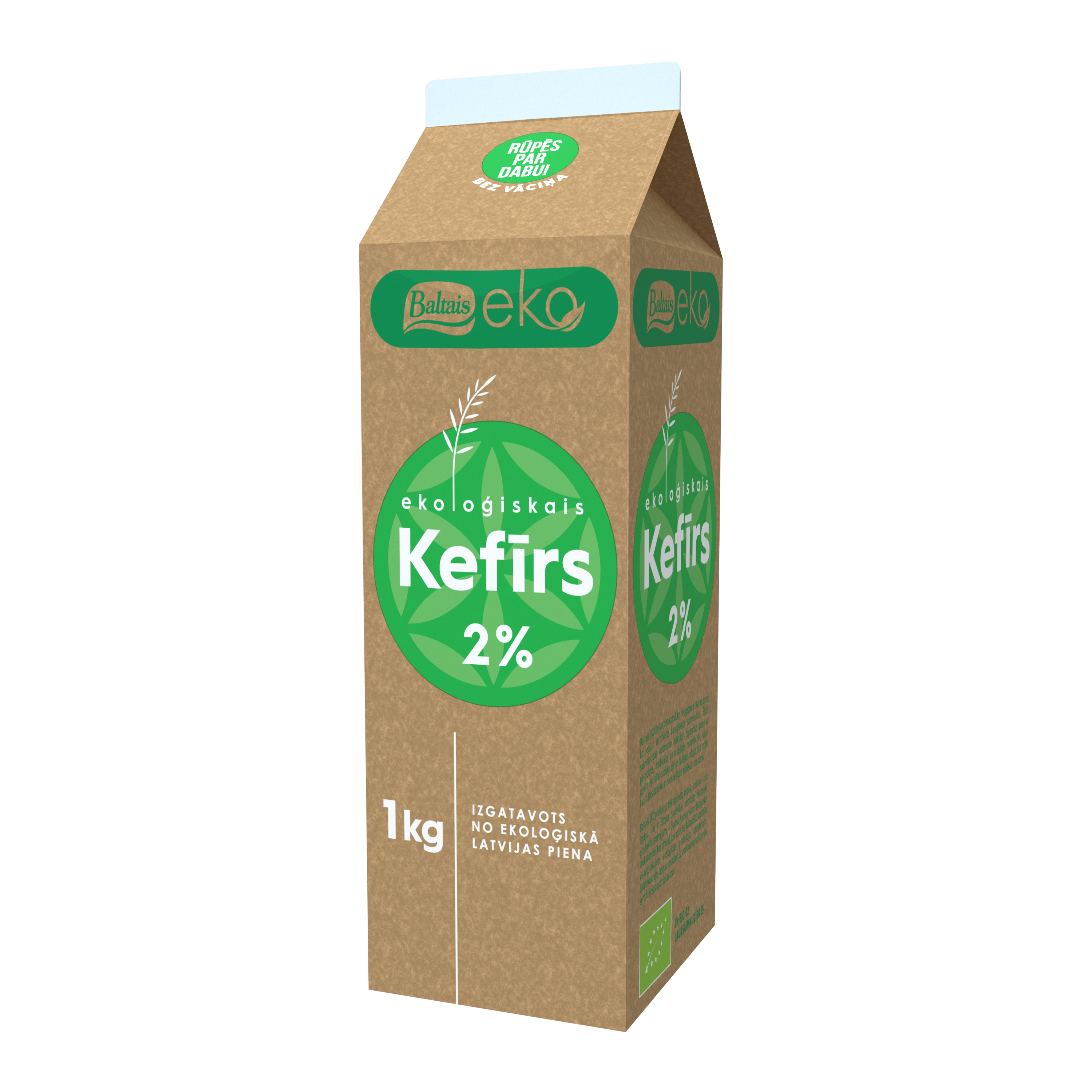 Baltais Eko kefīrs 2%, 1kg