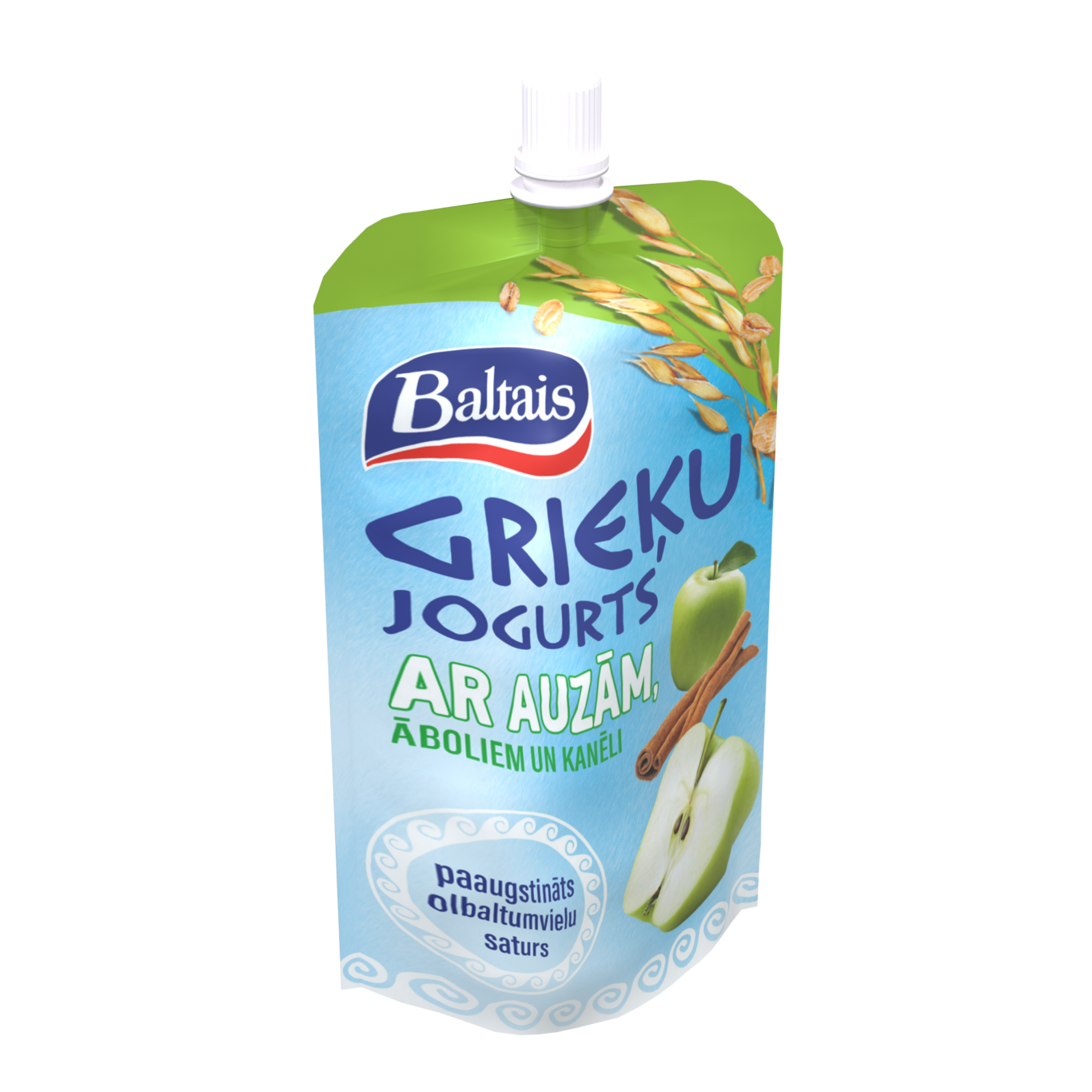 Baltais Grieķu jogurts ar auzām, āboliem un kanēli, 180g