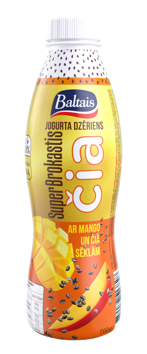 Baltais Super Brokastis jog.dzēriens ar mango un čia sēklām, 0,7kg