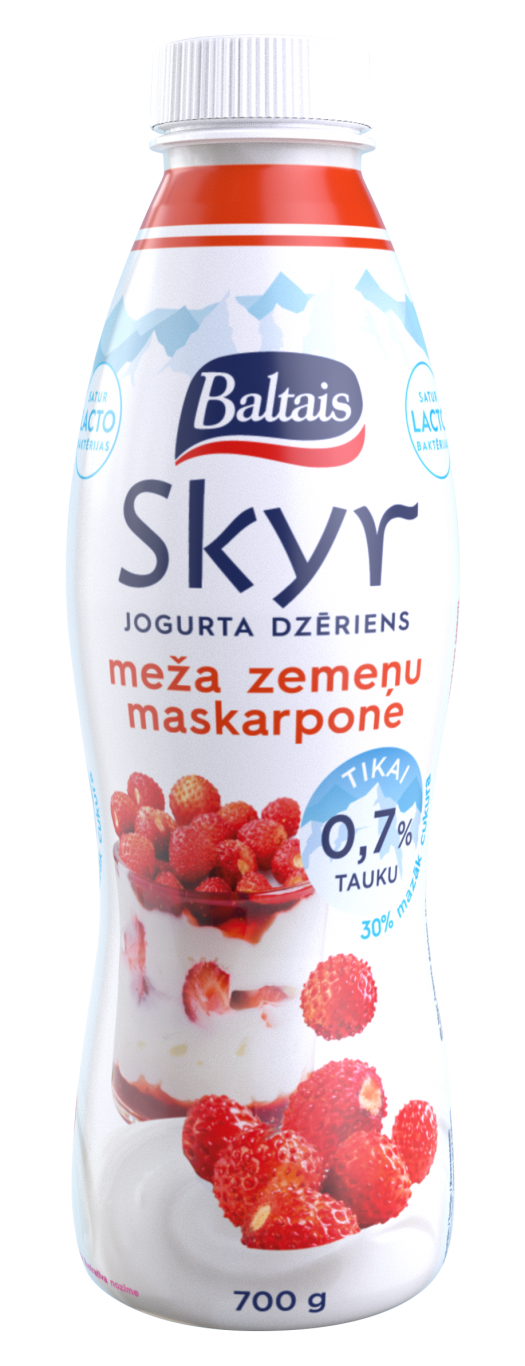 Baltais Skyr Jogurta dzēriens. Meža zemeņu un maskarpone, 0,7kg