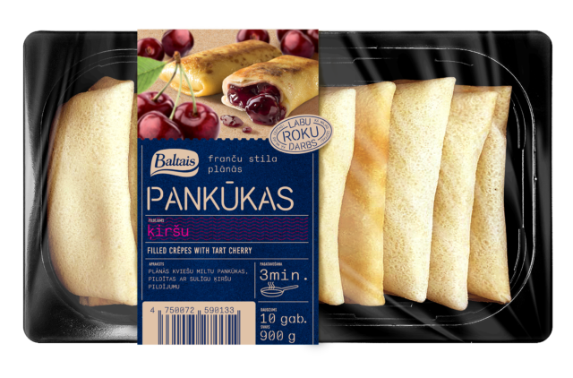 Plānās pankūkas ar ķiršu pildījumu