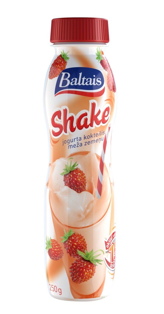 Baltais SHAKE jog.kokteilis meža zemeņu, 250g