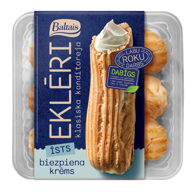 Baltais Eklēri ar biezpiena krēmu, 135g