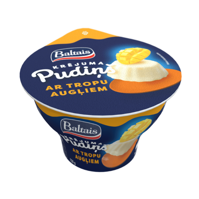 Baltais Krējuma pudiņš ar tropu augļiem, 150g
