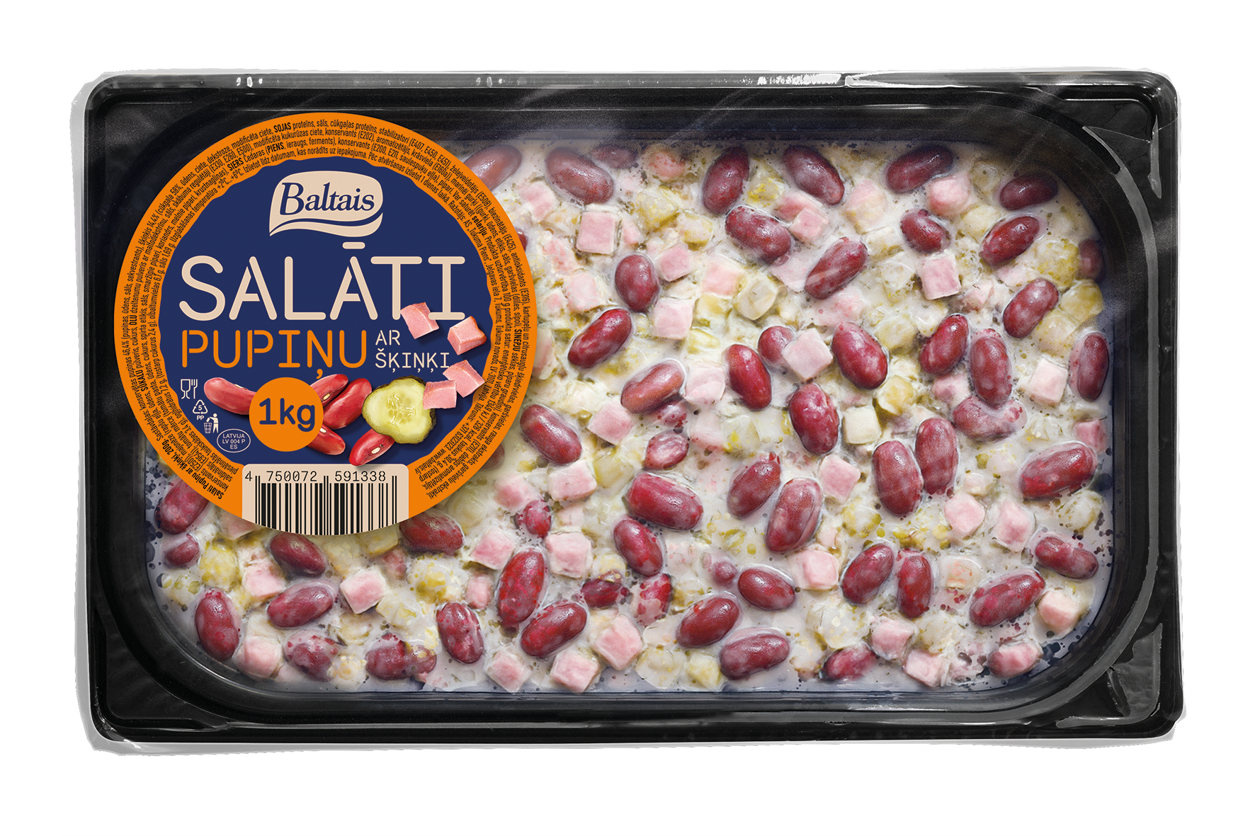 Baltais Salāti pupiņu ar šķiņķi, 1kg