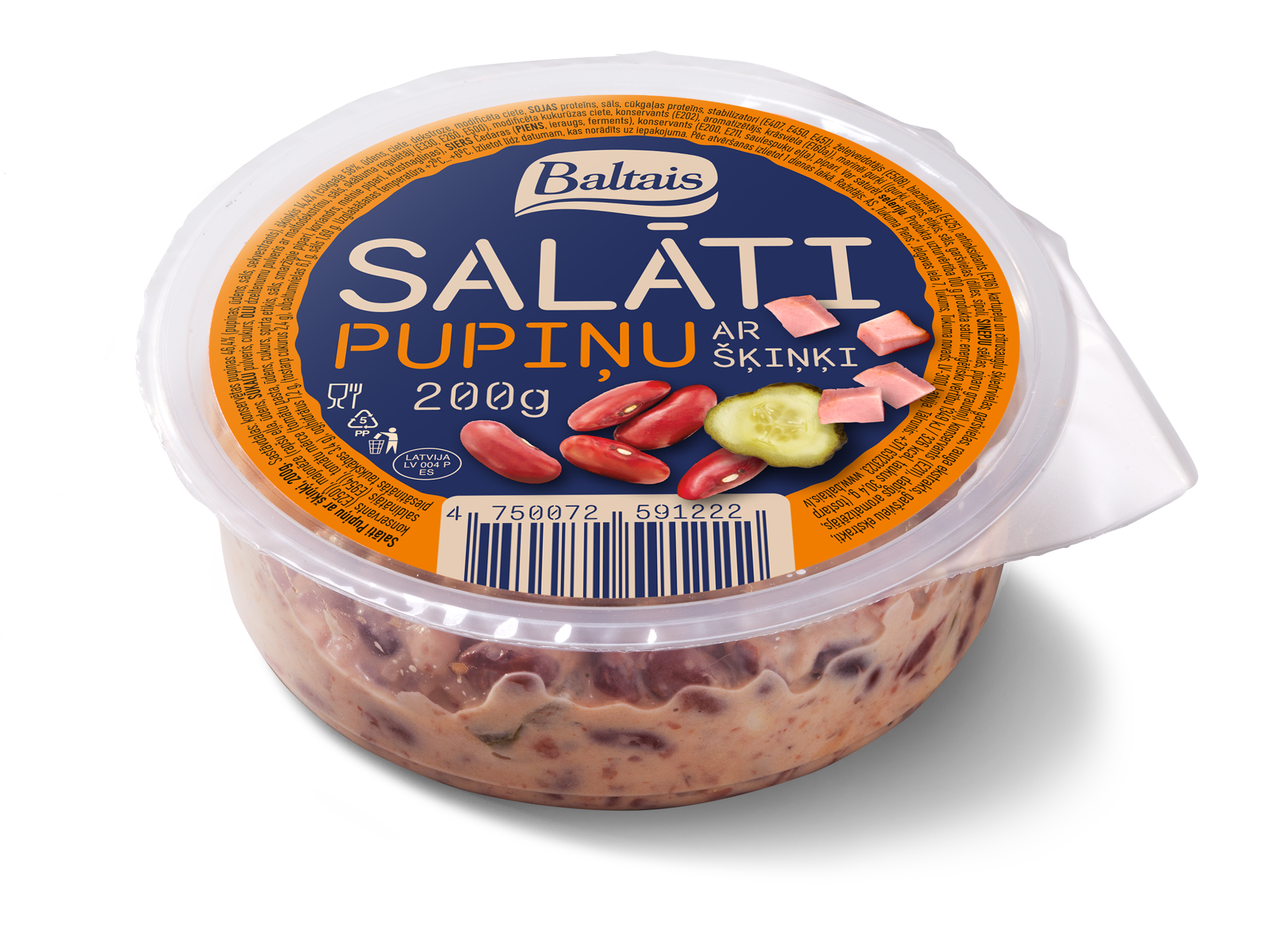Baltais Salāti pupiņu ar šķiņķi, 200g