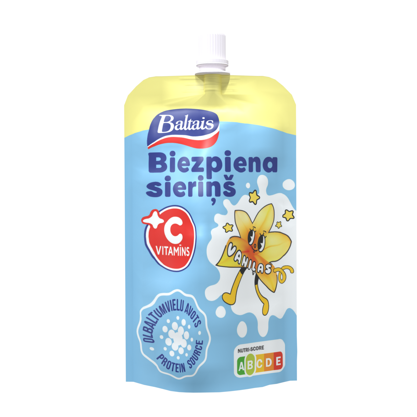 Baltais Biezpiena sieriņš ar C vitamīnu. Vaniļas, 100g 