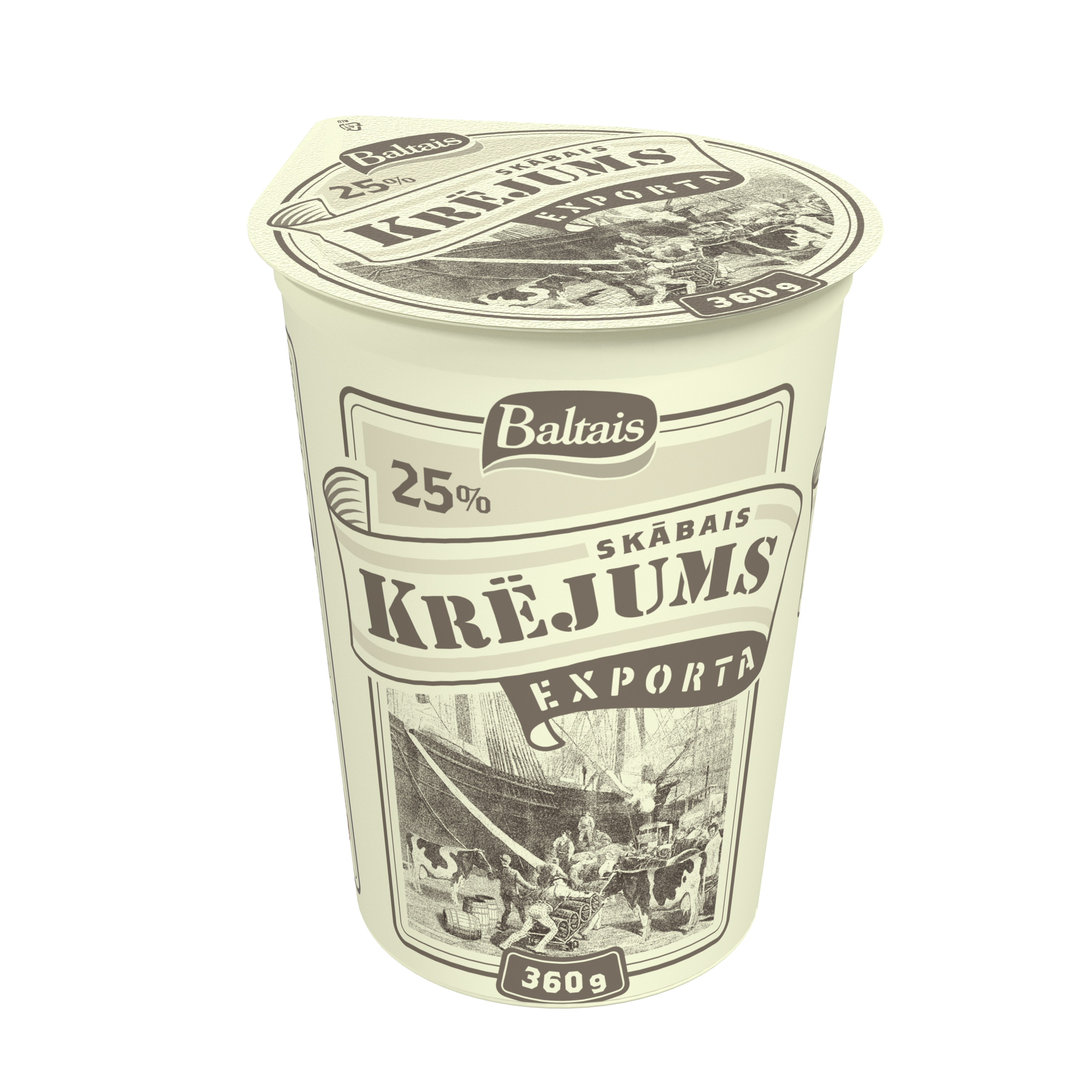 Baltais Exporta Skābais krējums 25%, 360g