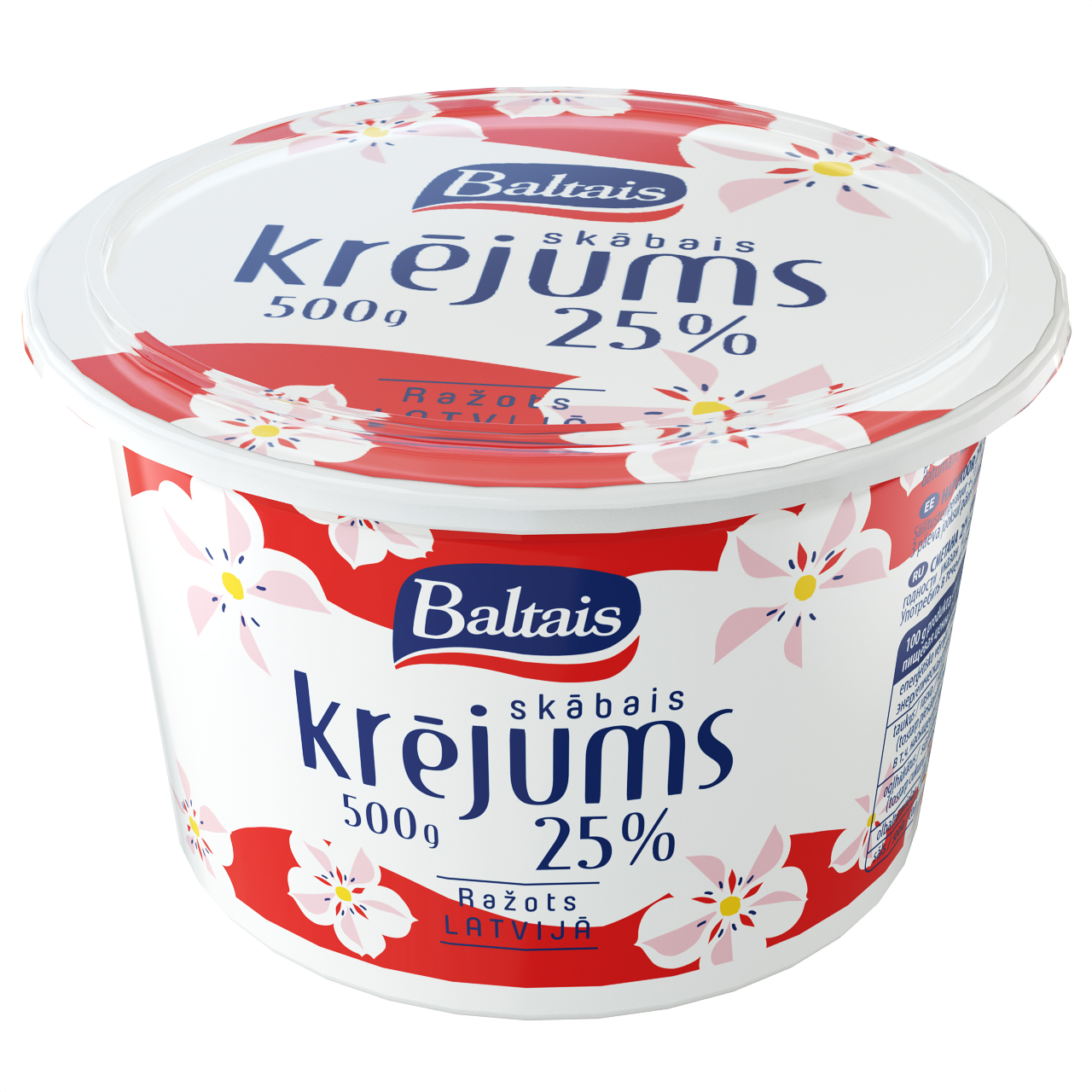 Baltais skābais krējums 25%, 500g