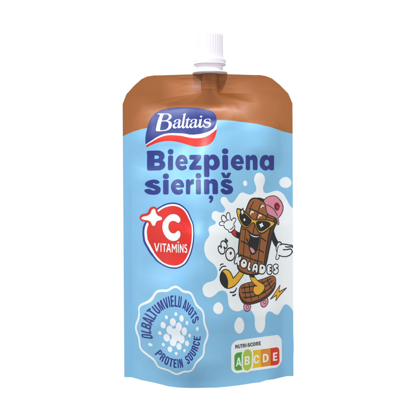 Baltais Biezpiena sieriņš ar C vitamīnu. Šokolādes, 100g