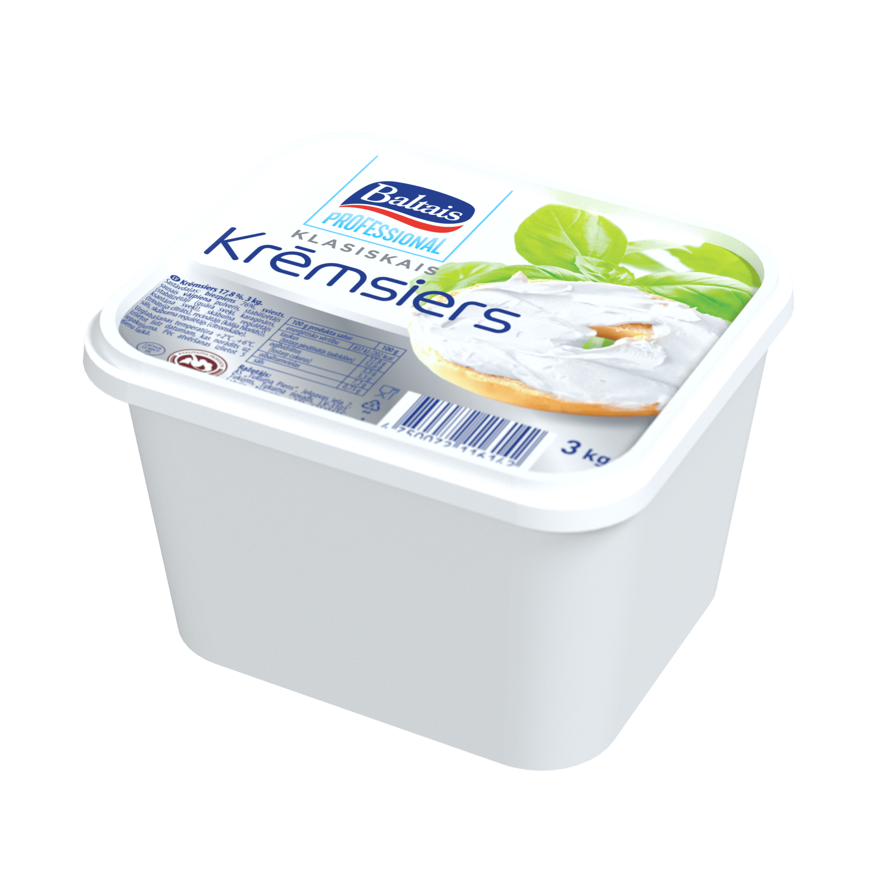 Baltais Kremsiers klasiskais 18%, 3kg