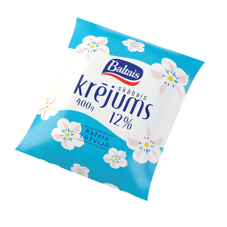 Baltais Skābais krējums 12%, 400g