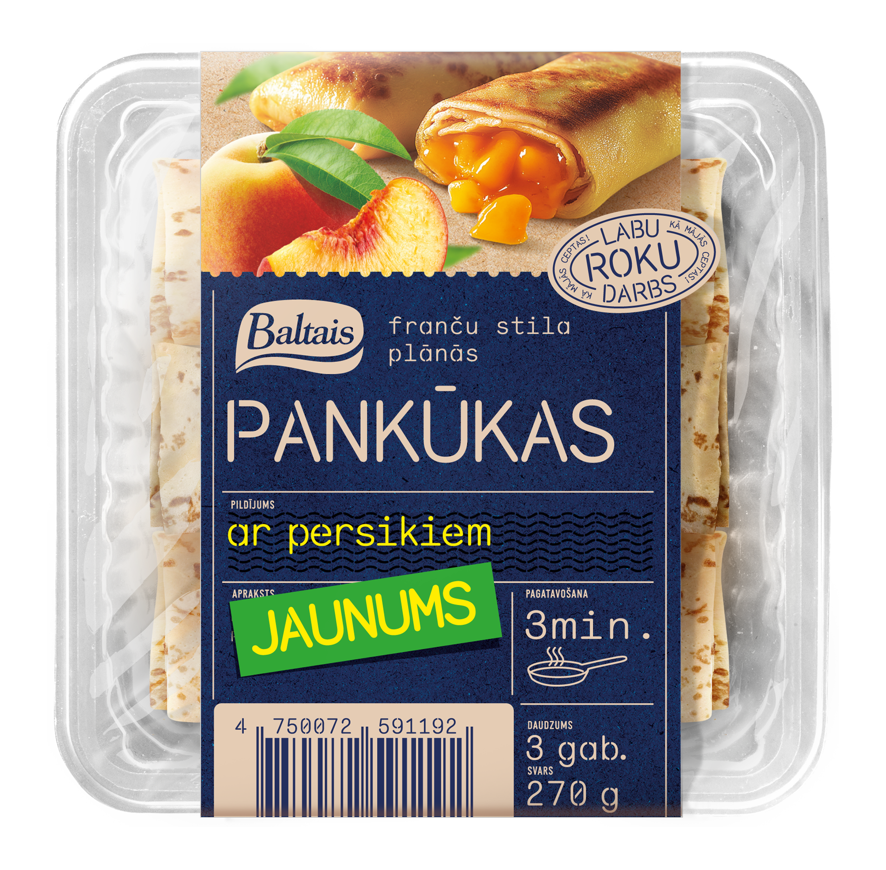 Baltais Pankūkas ar persikiem, 270g