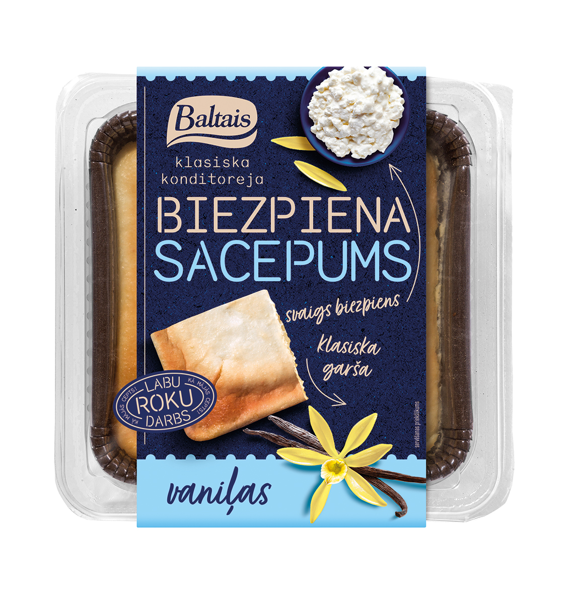 Baltais Sacepums biezpiena, Vaniļas, 250g