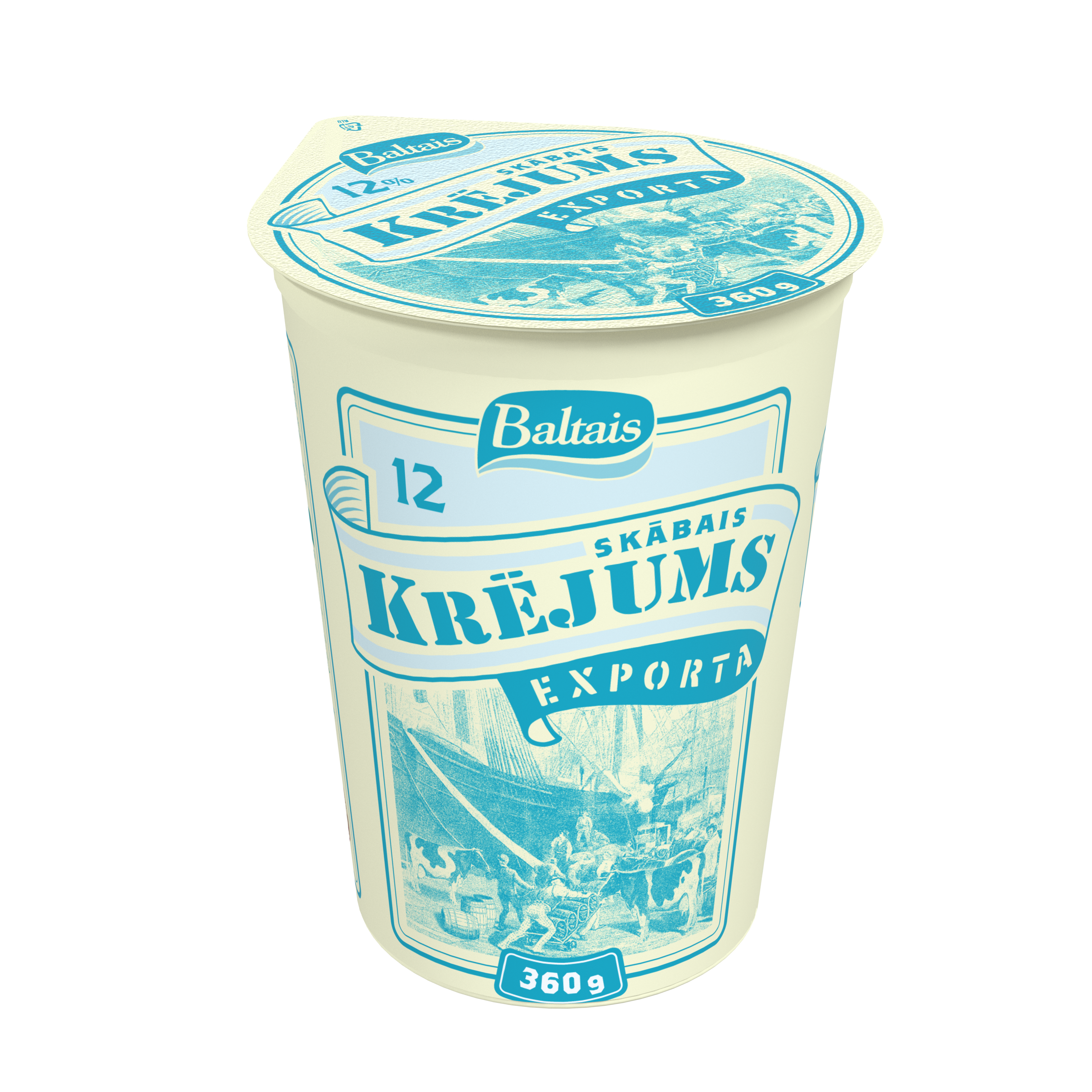 Baltais EXPORTA Skābais krējums 12%, 360g