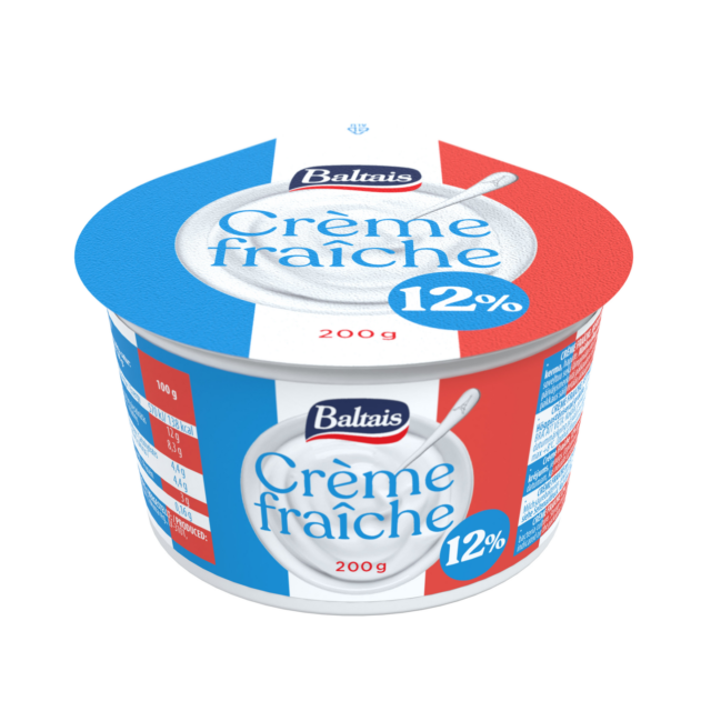 Baltais Crème fraîche īpaši raudzēts krējums 12%, 200g