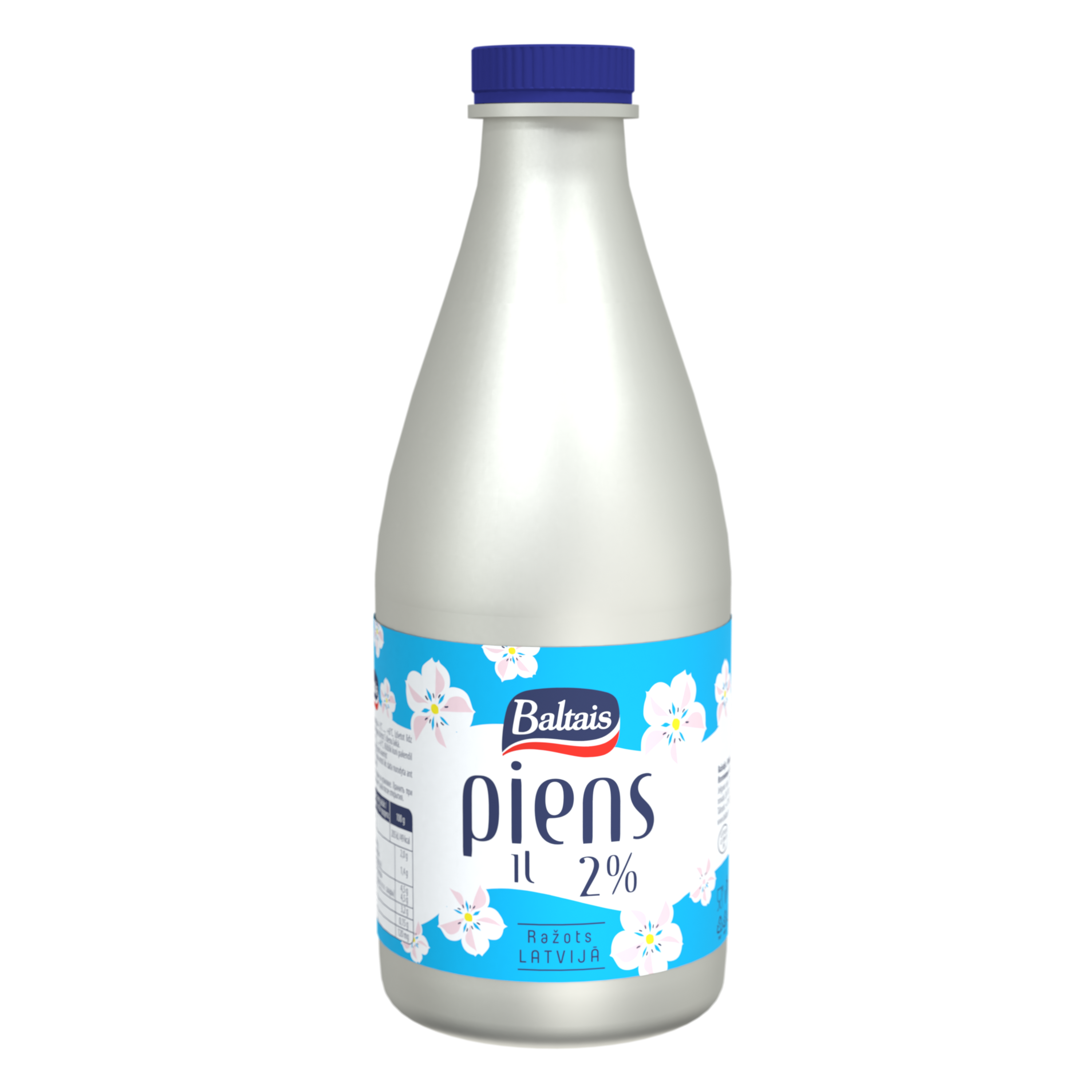 Baltais Piens 2%, 1l