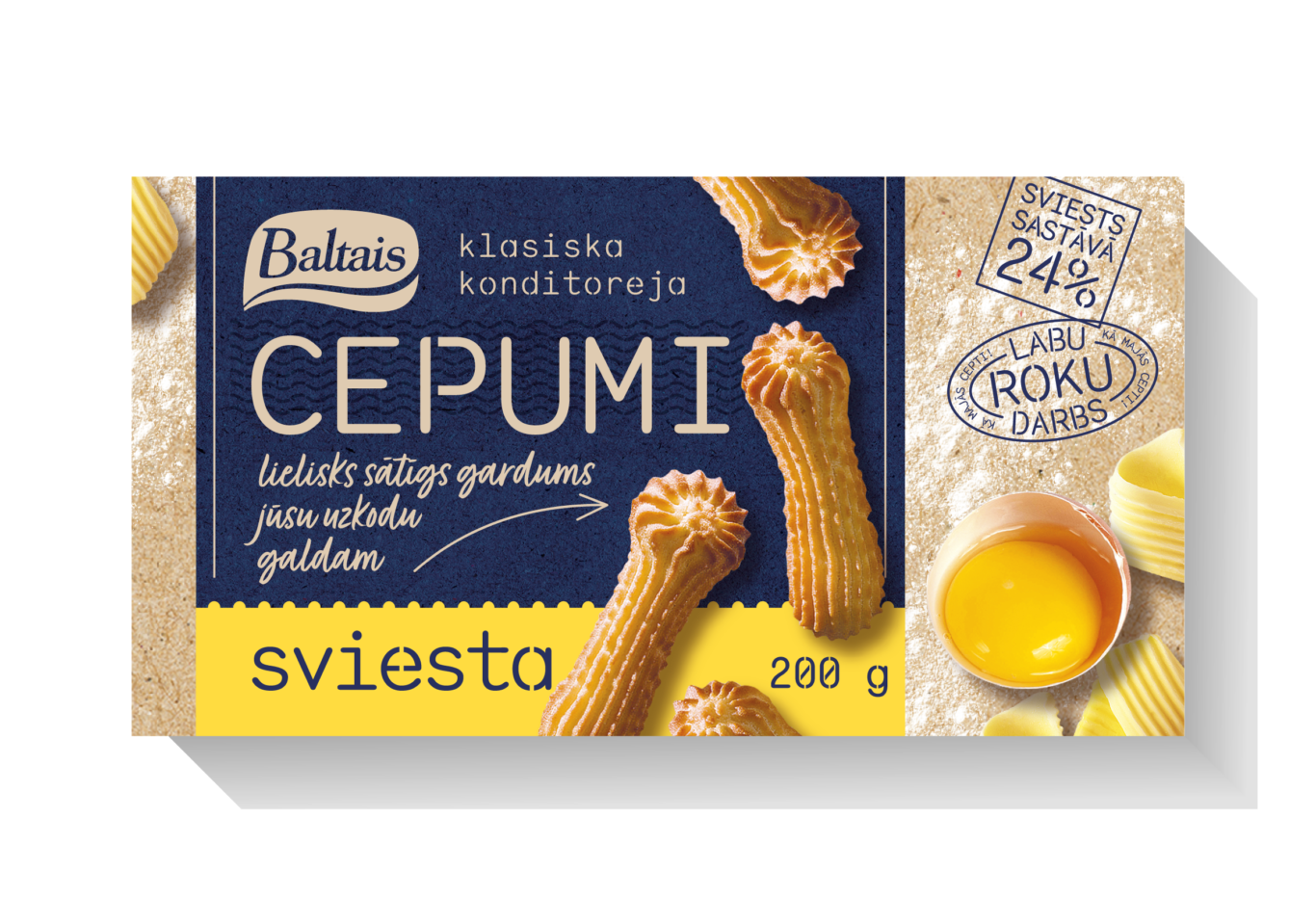 Baltais Sviesta cepumi, 200g 