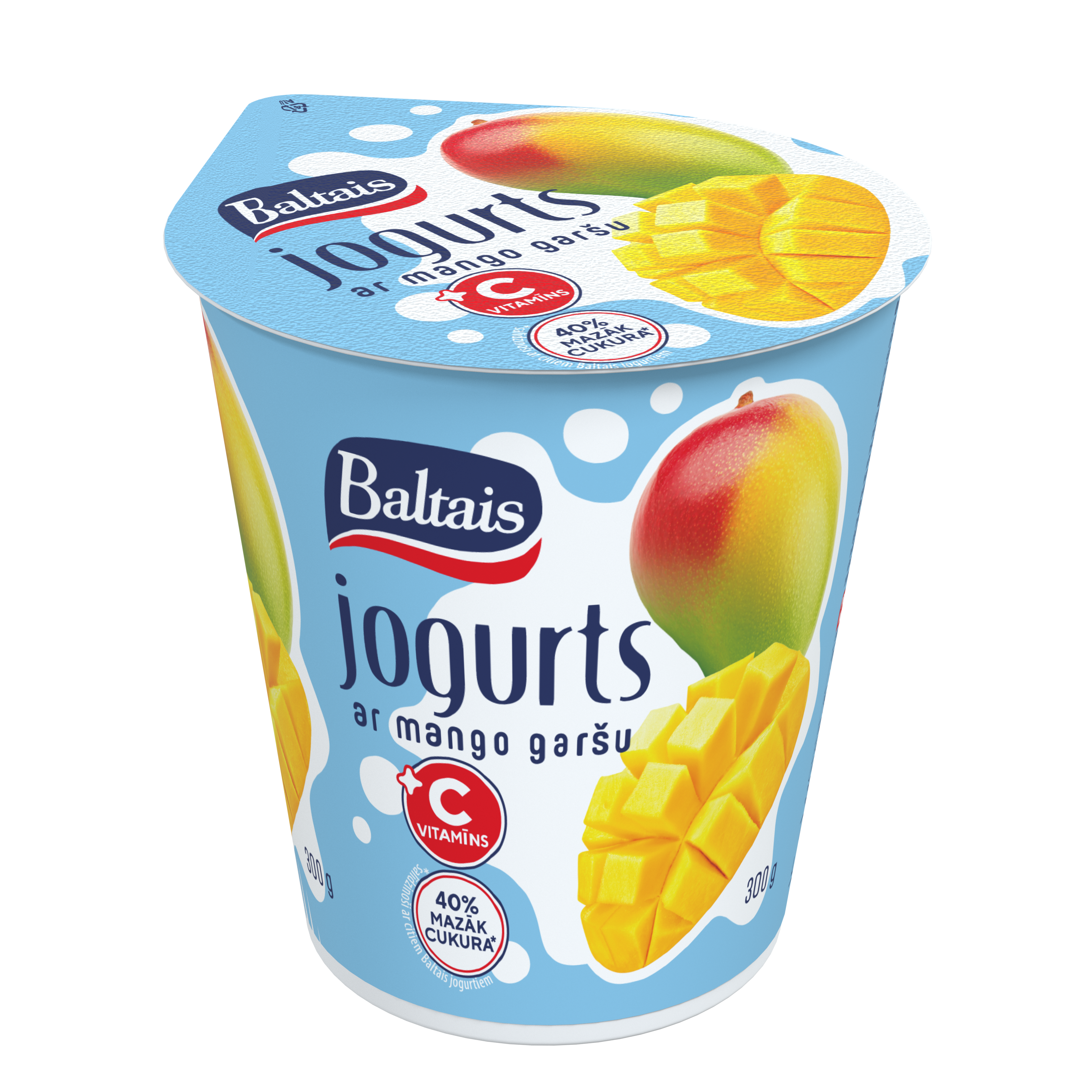 Baltais Jogurts ar mango garšu un C vitamīnu, 300g