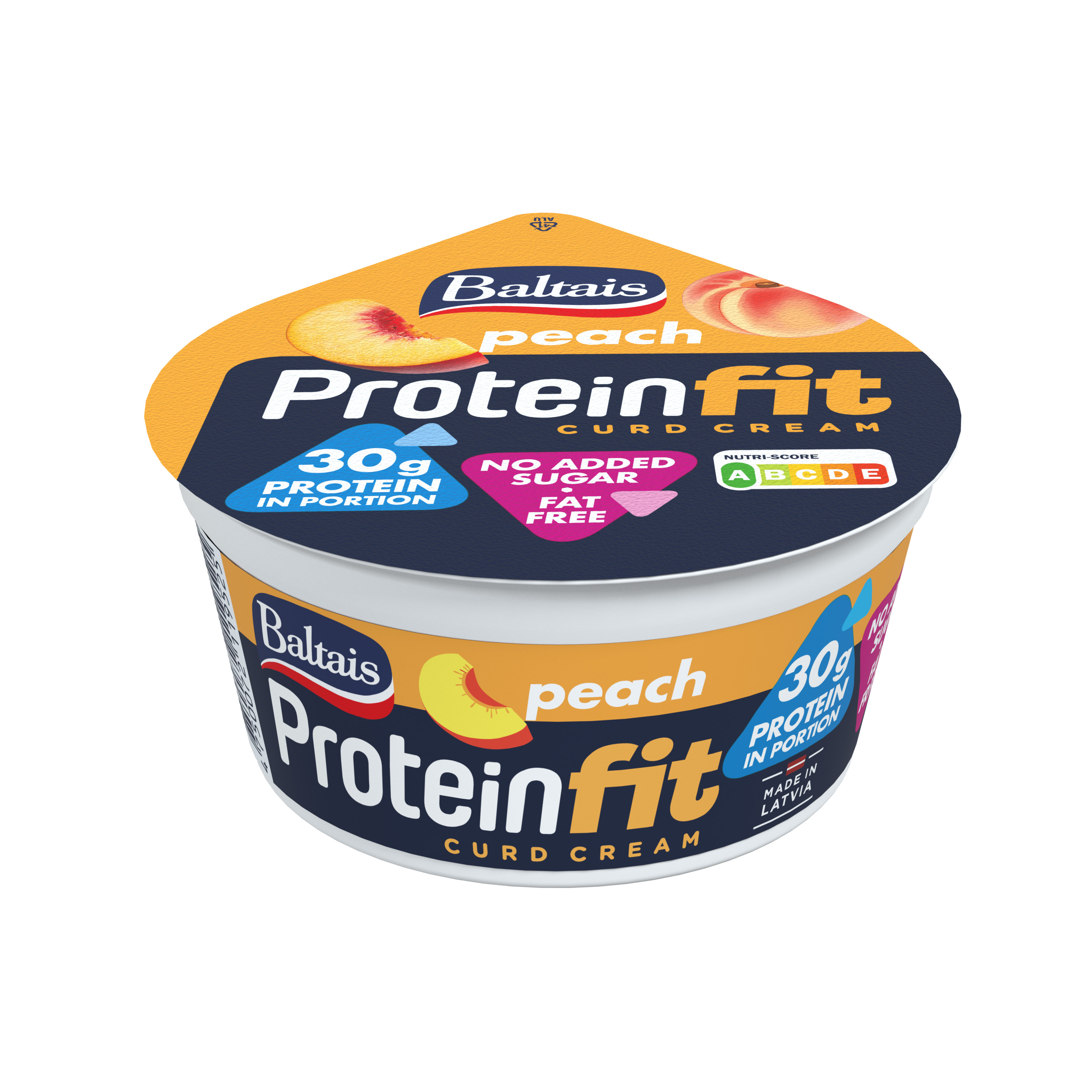 Baltais PROTEIN Biezpiena krēms ar persikiem, 300g