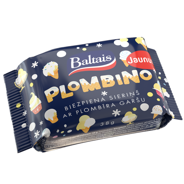 Baltais Biezpiena sieriņš. Blombino ar plombīra garšu, 38g