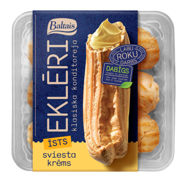 Baltais Eklēri ar sviesta krēmu, 135g
